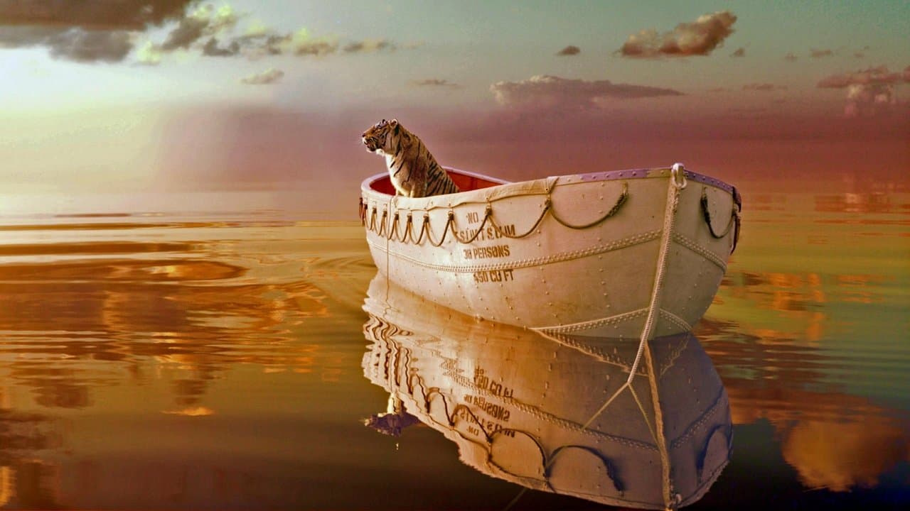 Szene aus Life of Pi - Schiffbruch mit Tiger