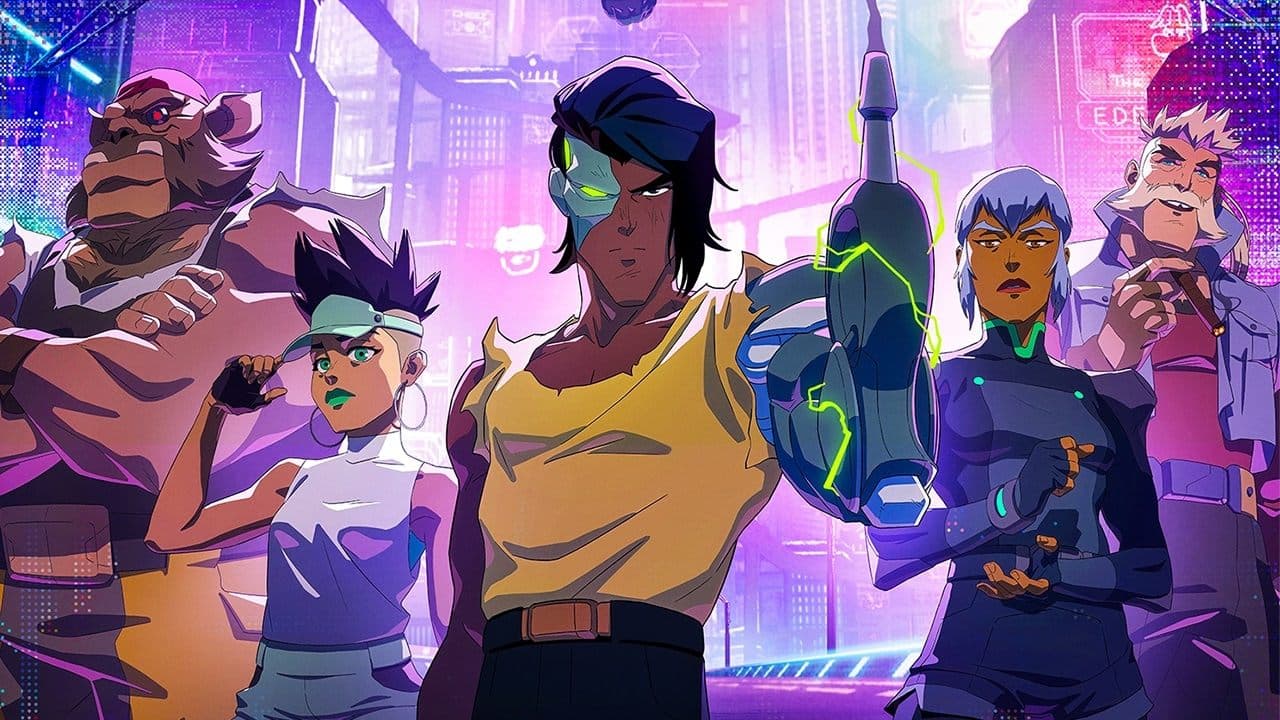 Szene aus Captain Laserhawk: A Blood Dragon Remix