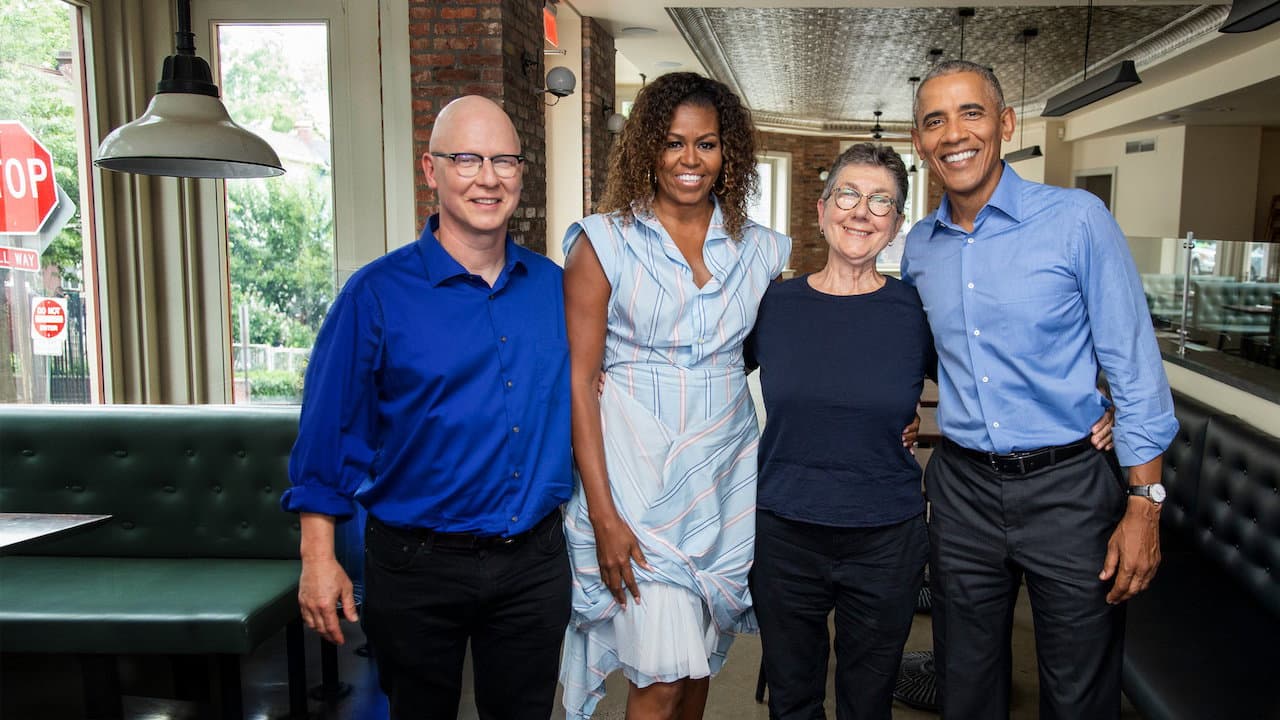 Szene aus American Factory: Ein Gespräch mit den Obamas