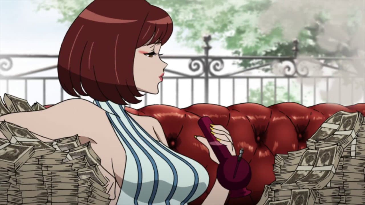 Szene aus Lupin III.: Goemon Ishikawa, der es Blut regnen lässt