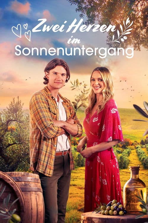 Zwei Herzen im Sonnenuntergang