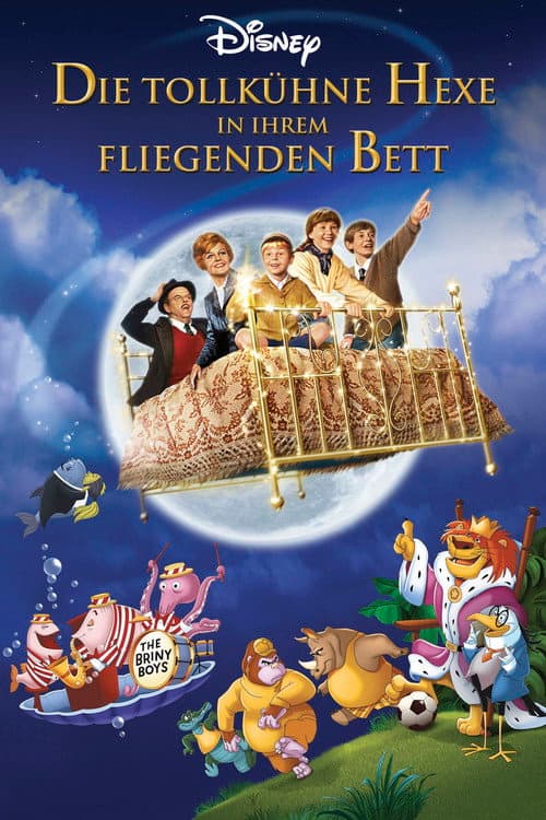 Die tollkühne Hexe in ihrem fliegenden Bett