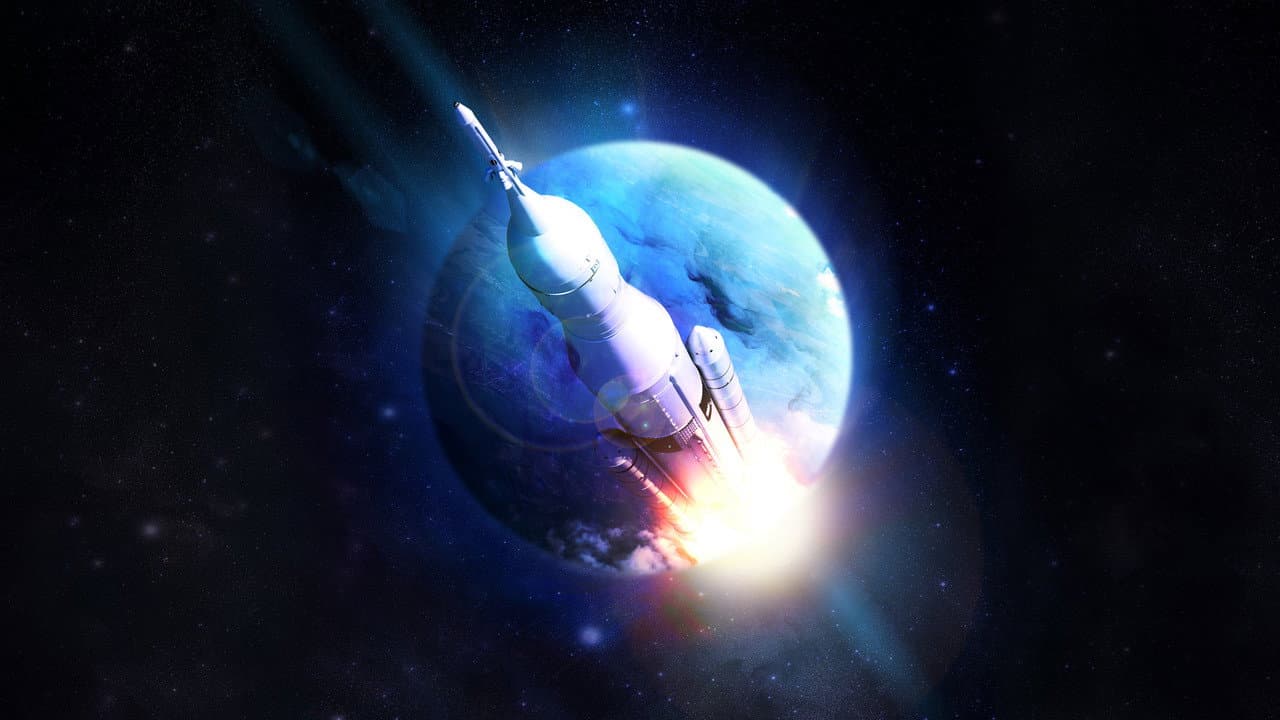 Szene aus Visionen für die Zukunft 60 Jahre NASA